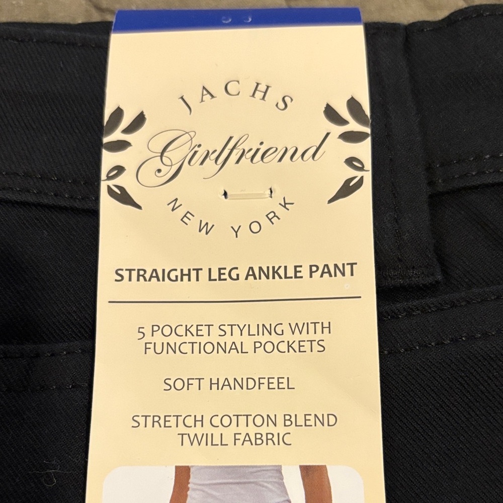 NEW Jachs New York Black Straight Leg Girlfriend Women’s Ankle Pant size 10 - Picture 3 of 6